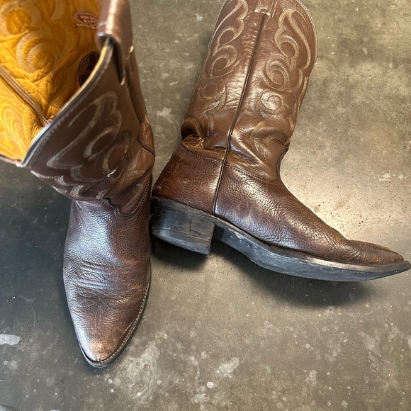 Nocona Brown cowboy boots 12D - Picture 2 of 5